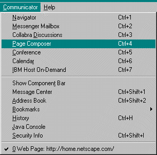 Communicator menu